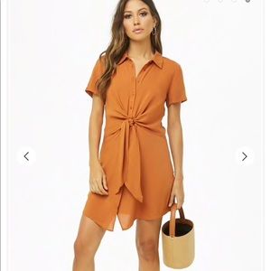 Forever 21 Contemporary Orange Front Tie Dress